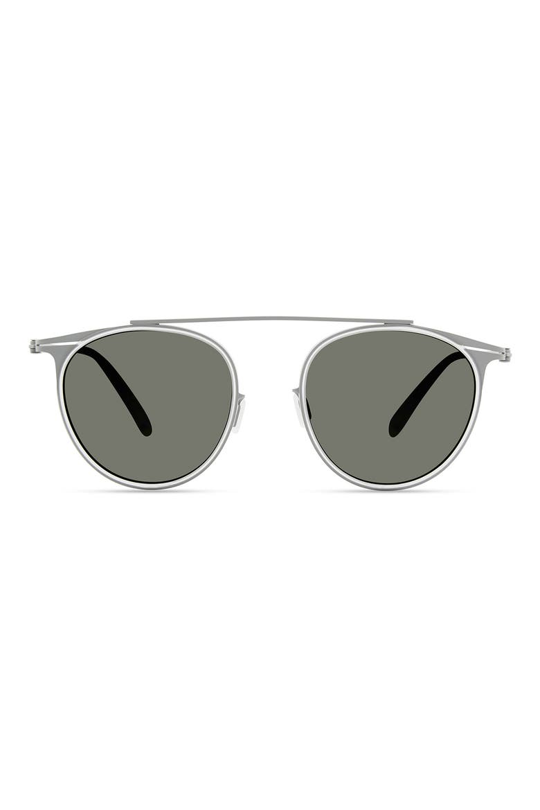 Browline Sunglasses, Main, color, CRYSTAL SILVER