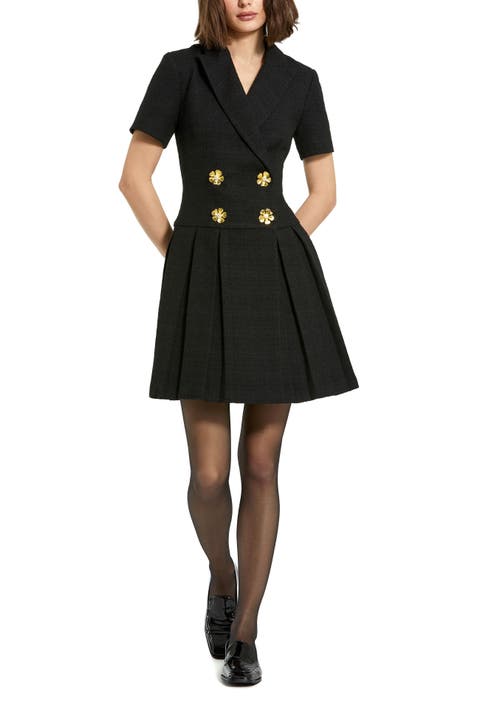 Tweed Short Sleeve Blazer Mini Dress