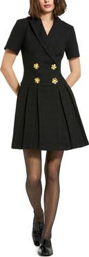 Mac Duggal Tweed Short Sleeve Blazer Mini Dress