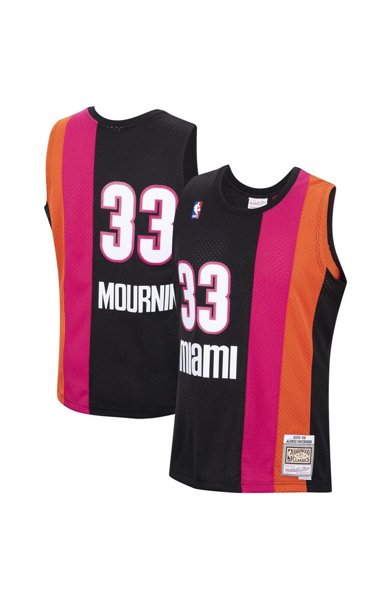 Mitchell & Ness Men's Mitchell & Ness Alonzo Mourning Black Miami Heat 2005/2006 Hardwood Classics Swingman Jersey, Main, color,
