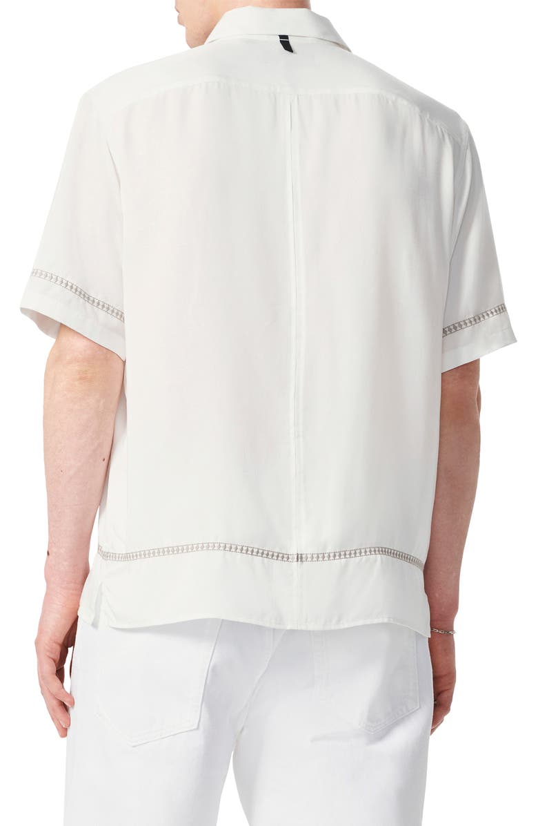 rag & bone Dalton Embroidered Short Sleeve Button-Up Shirt, Alternate, color, White
