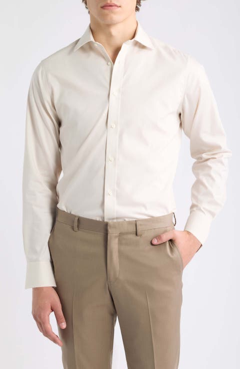 Modern Fit Solid Pima Cotton Dress Shirt