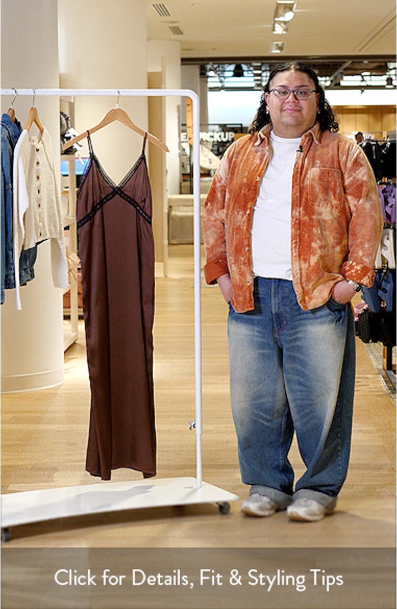 Ribbon Lace Trim Satin Slipdress, sales video thumbnail