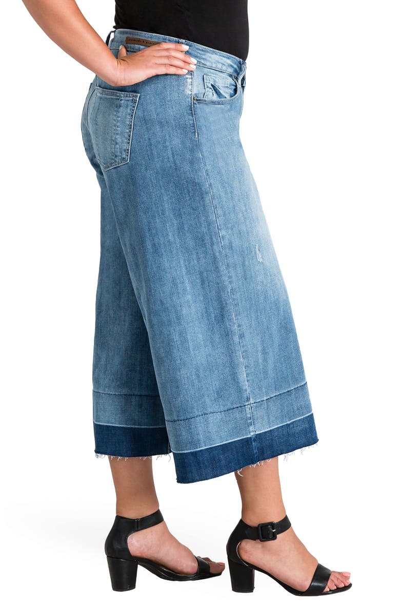 Release Hem Denim Culottes, Alternate, color, SPRUCE