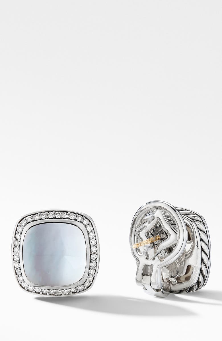 David Yurman Albion<sup>®</sup> Stud Earrings with Rock Crystal and Diamonds, Alternate, color,