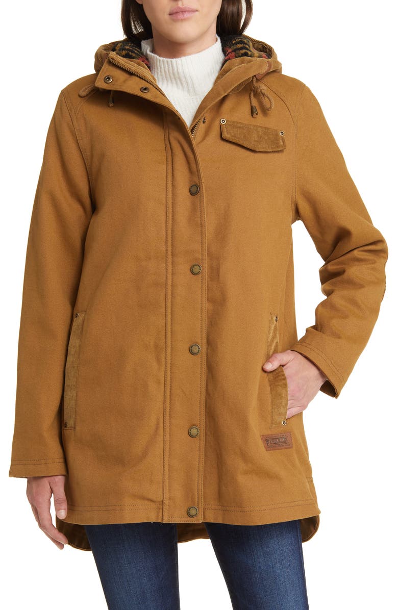 Pendleton Maria Corduroy Trim Canvas Parka, Alternate, color,