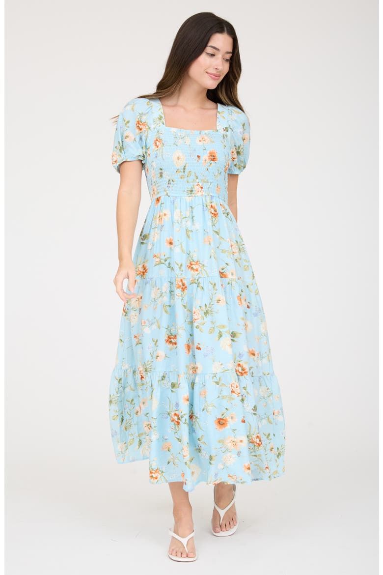 Smocked Midi Dress, Alternate, color, MINT