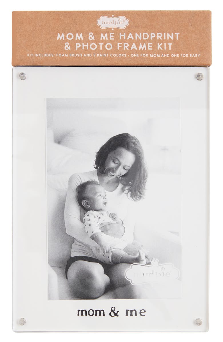 Mud Pie Mom & Baby Hand Print Frame Kit, Main, color, Clear