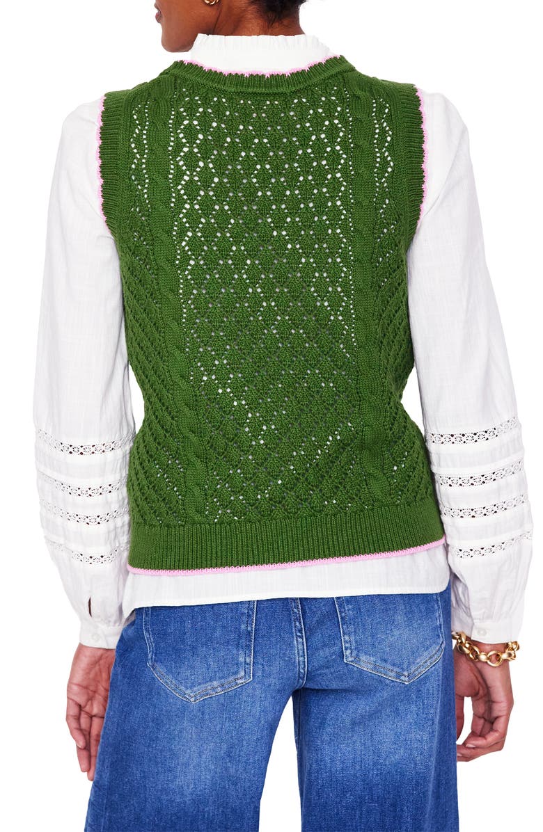 Boden Floral Embroidered Cotton Sweater Vest, Alternate, color, 