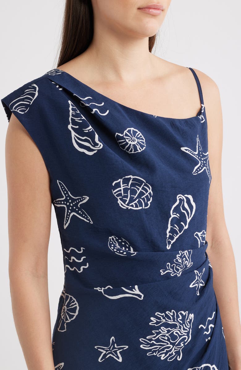 Sam Edelman Shell Asymmetric Sleeveless Maxi Dress, Alternate, color, Navy