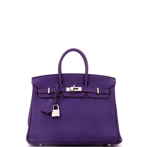 Birkin Handbag Purple Togo with Palladium Hardware 25