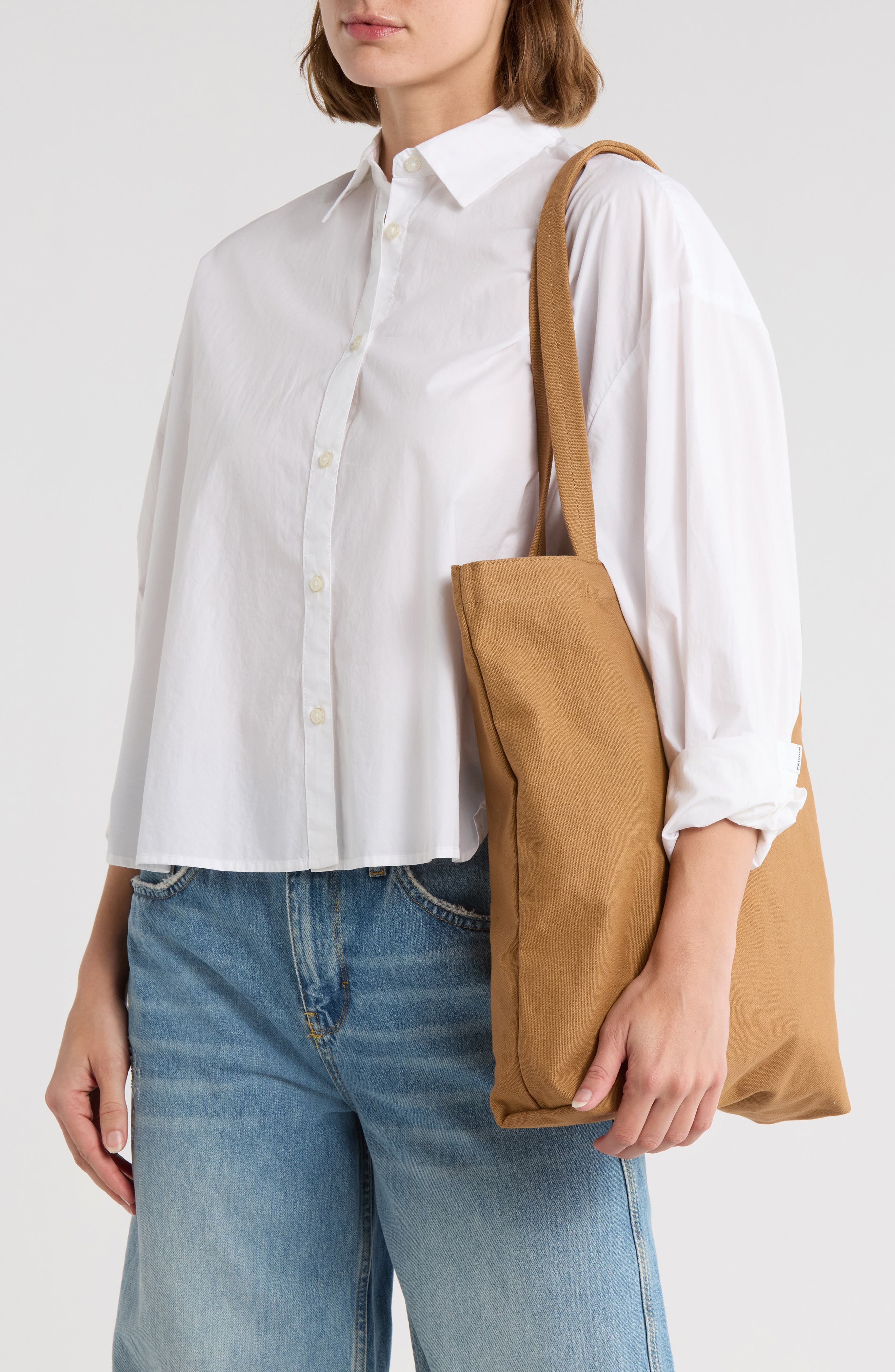 New Amsterdam Leatherworks Eden Canvas Tote Bag, Alternate, color, Khaki