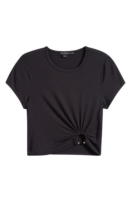 Shop Good American Metal Ring Jersey Crop Top In Black001