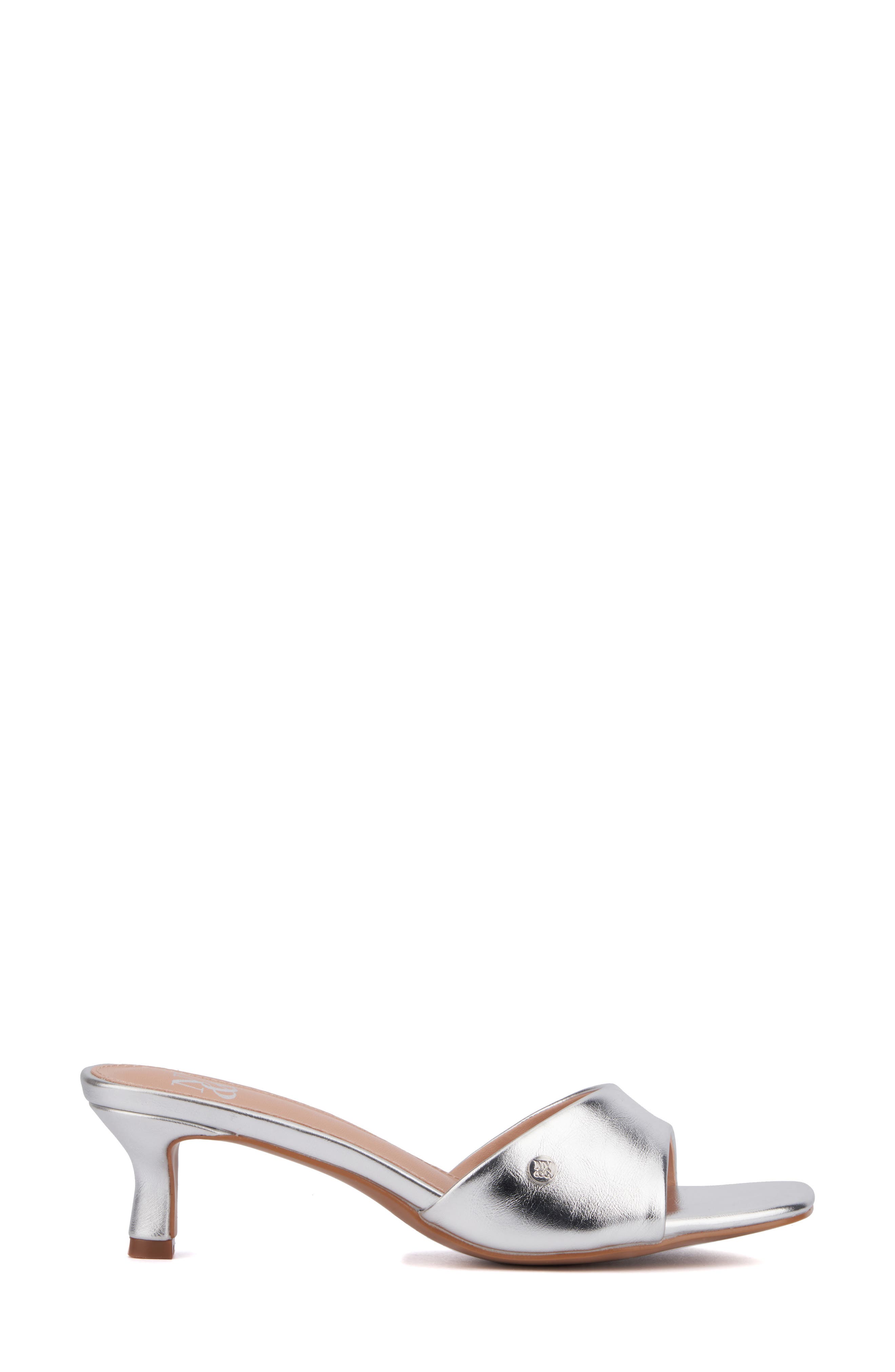 NEW YORK AND COMPANY Gaia Kitten Heel Sandal, Alternate, color, Silver