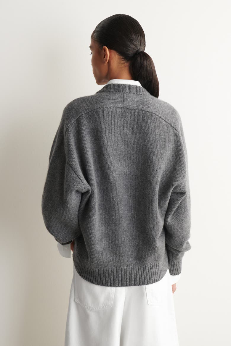 Rounded Cashmere Round-Neck Sweater, Alternate, color, GRAY MÉLANGE
