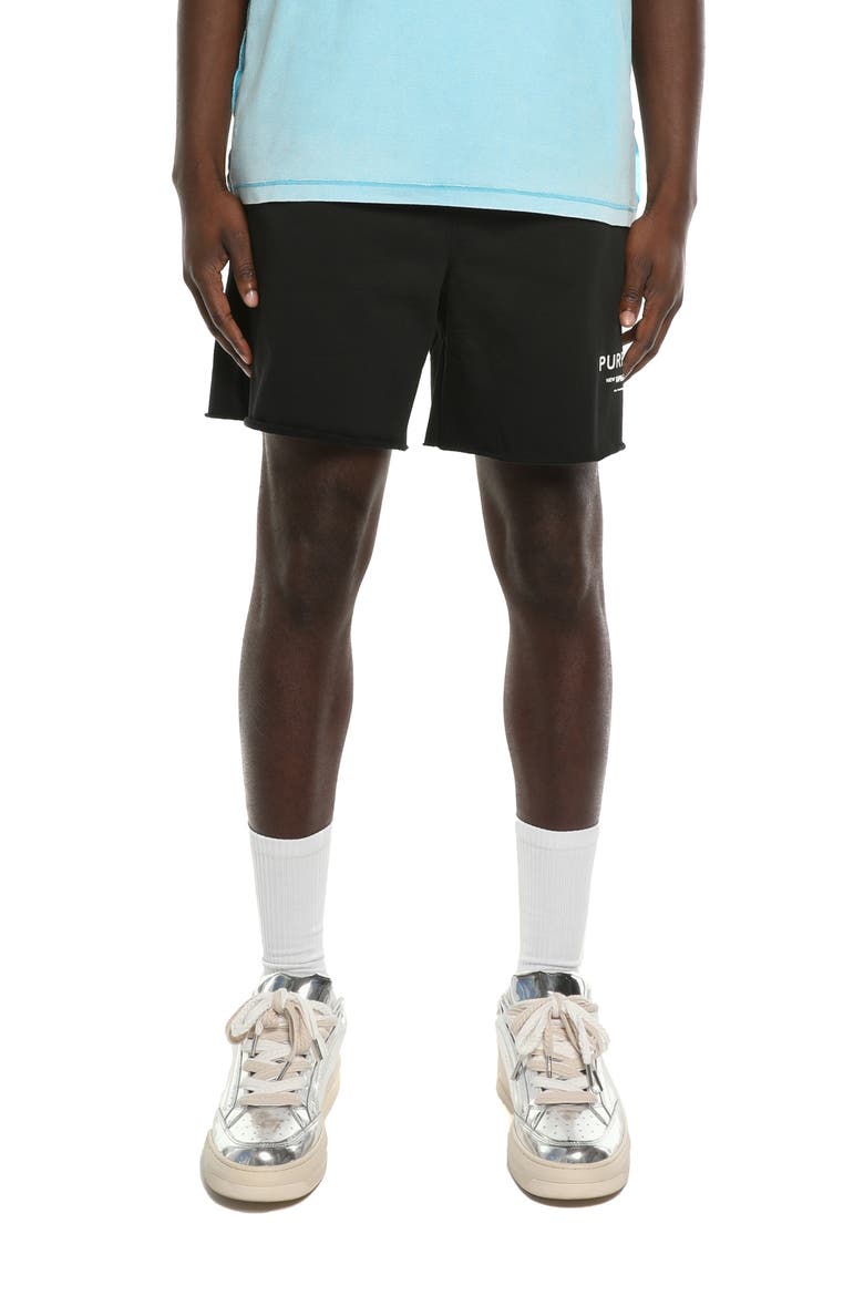 Midweight Fleece Sweat Shorts, Main, color, BLACK