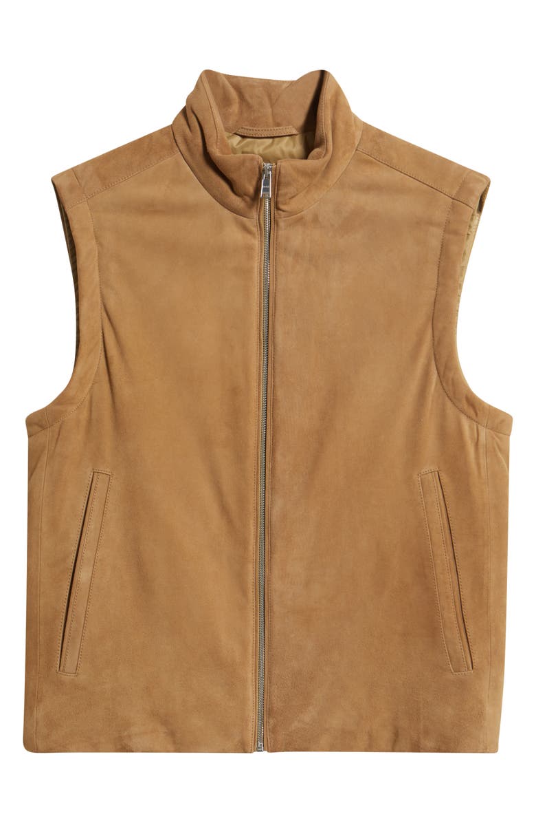 BOSS Marens Leather Vest, Main, color, 