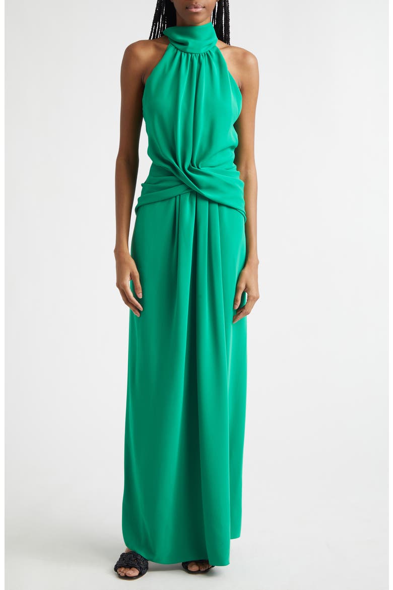 Excepcionalidad Crepe Maxi Dress, Main, color, EMERALD