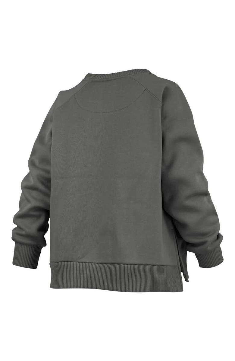 PRESSBOX Women's Pressbox Charcoal Miami Hurricanes Pocketed Raglan Pullover Sweatshirt, Alternate, color, Charcoal