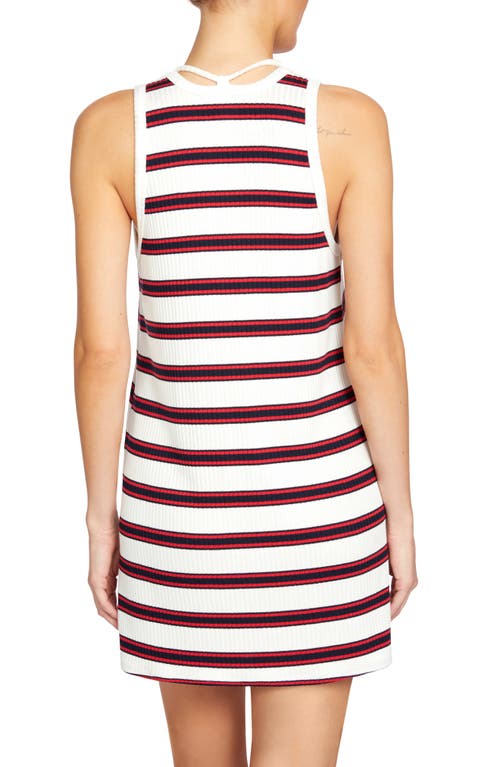 Robin Piccone Amy Stripe Cover-up Tunic In Navy-red