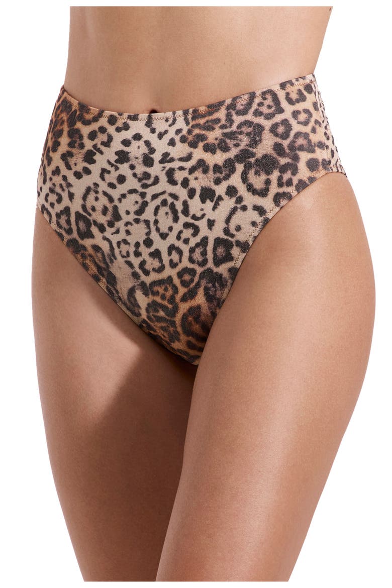Jasper High Waist Bikini Bottom, Main, color, Leopard