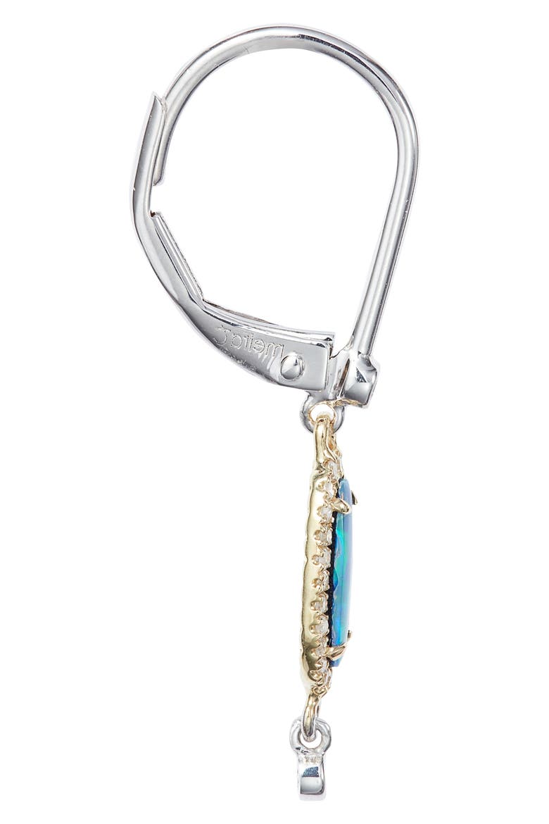 Diamond & Opal Drop Earrings, Alternate, color, YELLOW GOLD/WHITE GD/TURQUOISE