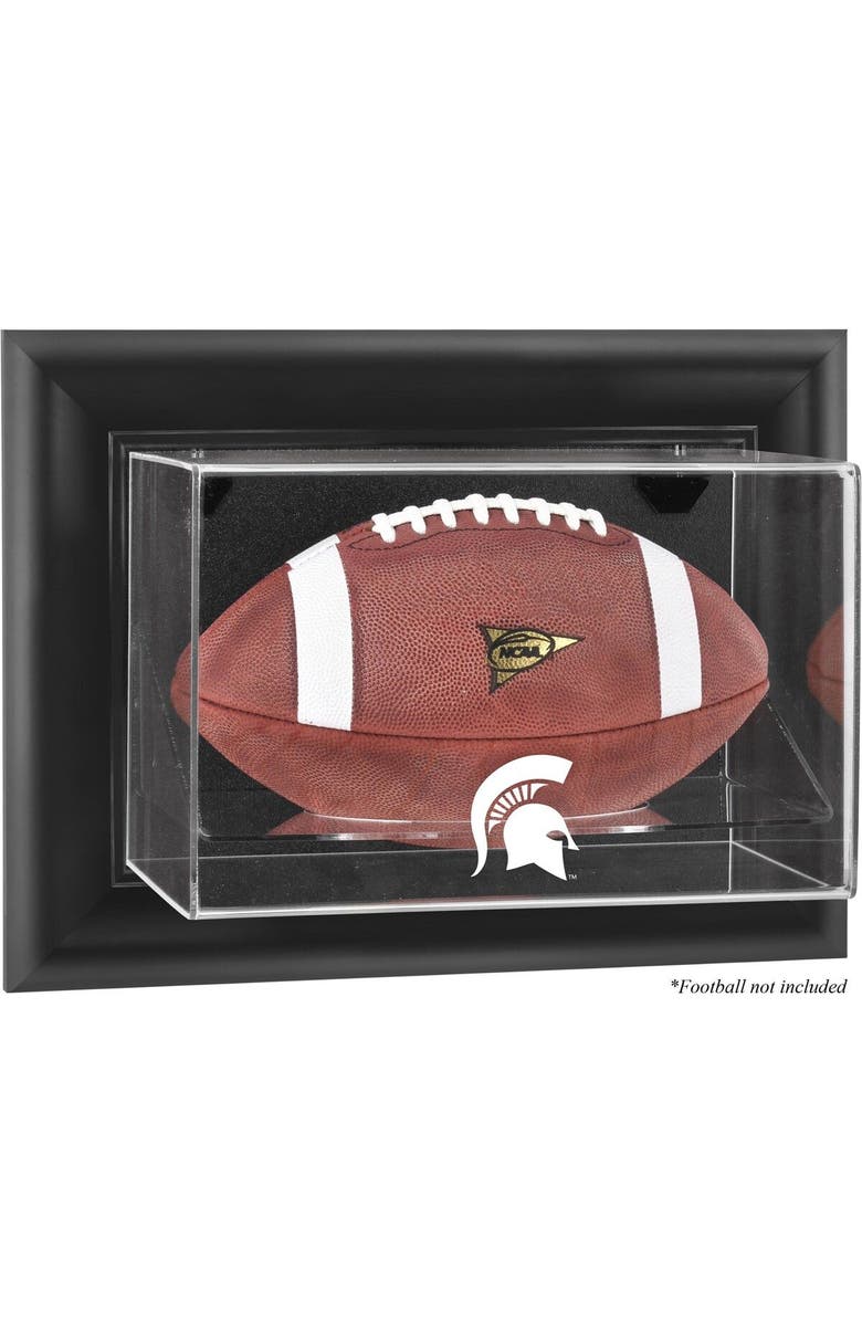 FANATICS AUTHENTIC Michigan State Spartans Black Framed Wall-Mountable Football Display Case, Main, color, 