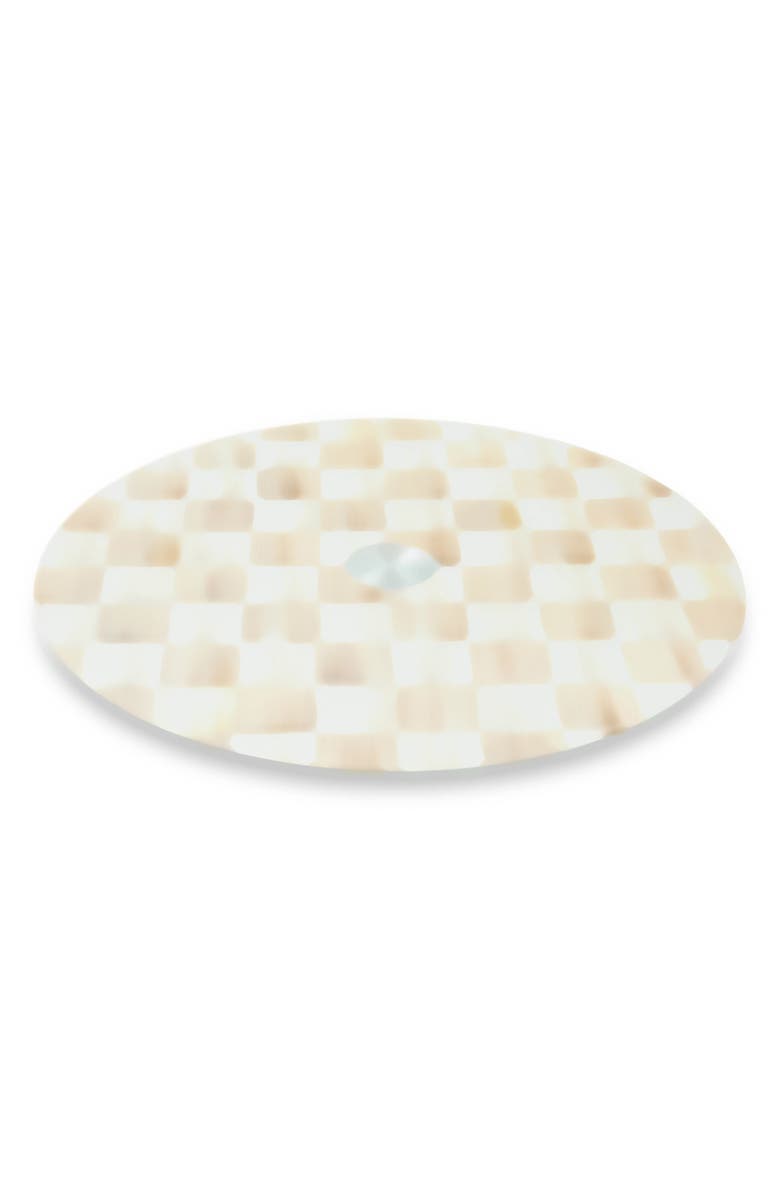 MACKENZIE CHILDS Mocha Check Glass Lazy Susan, Alternate, color, Mocha