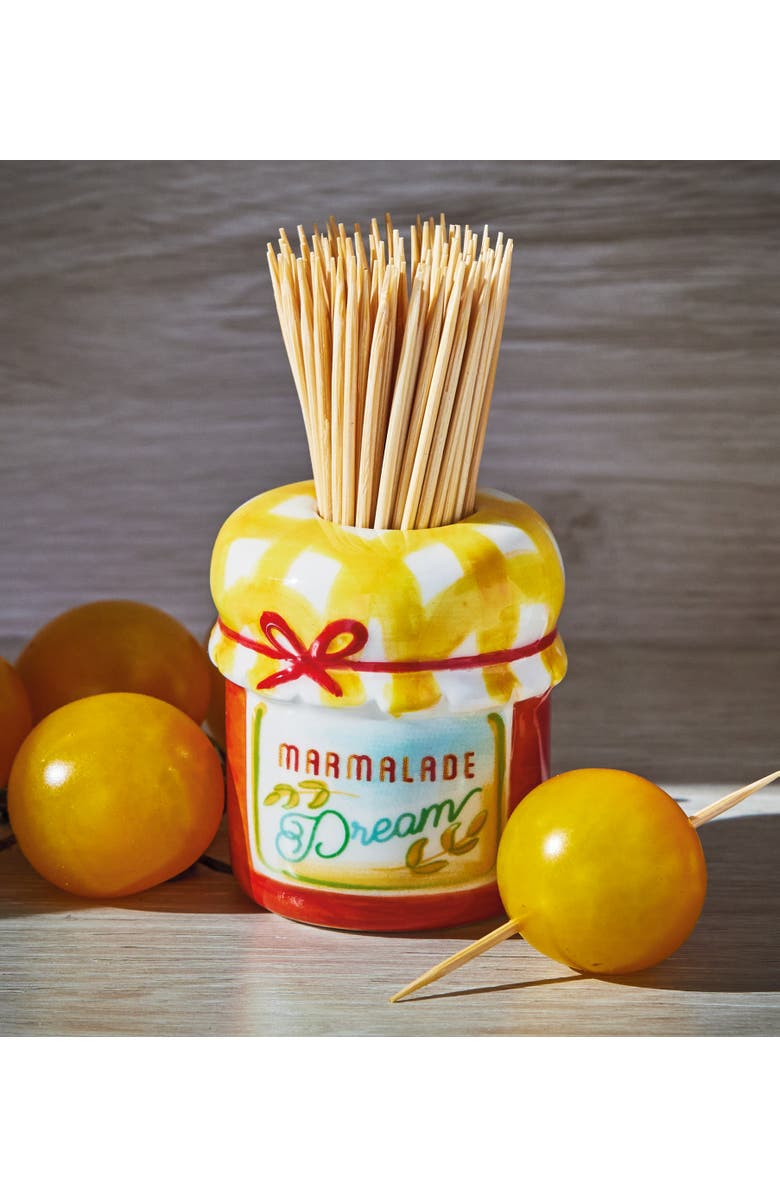 tag Jam Jar Toothpick Holder Set Stylish Kitchen Accessory, Alternate, color, Red