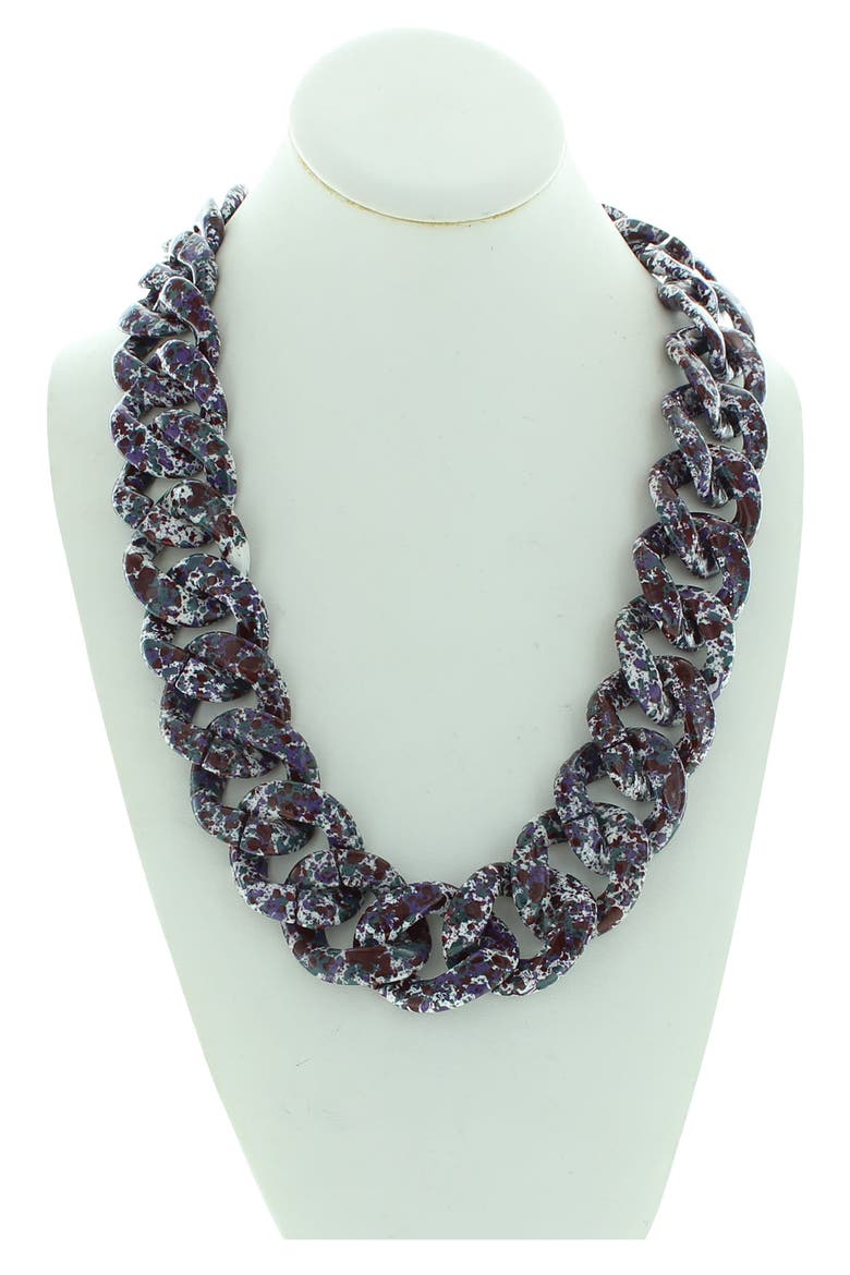 Amelia Speckled Link Necklace, Alternate, color, WINE MULTI
