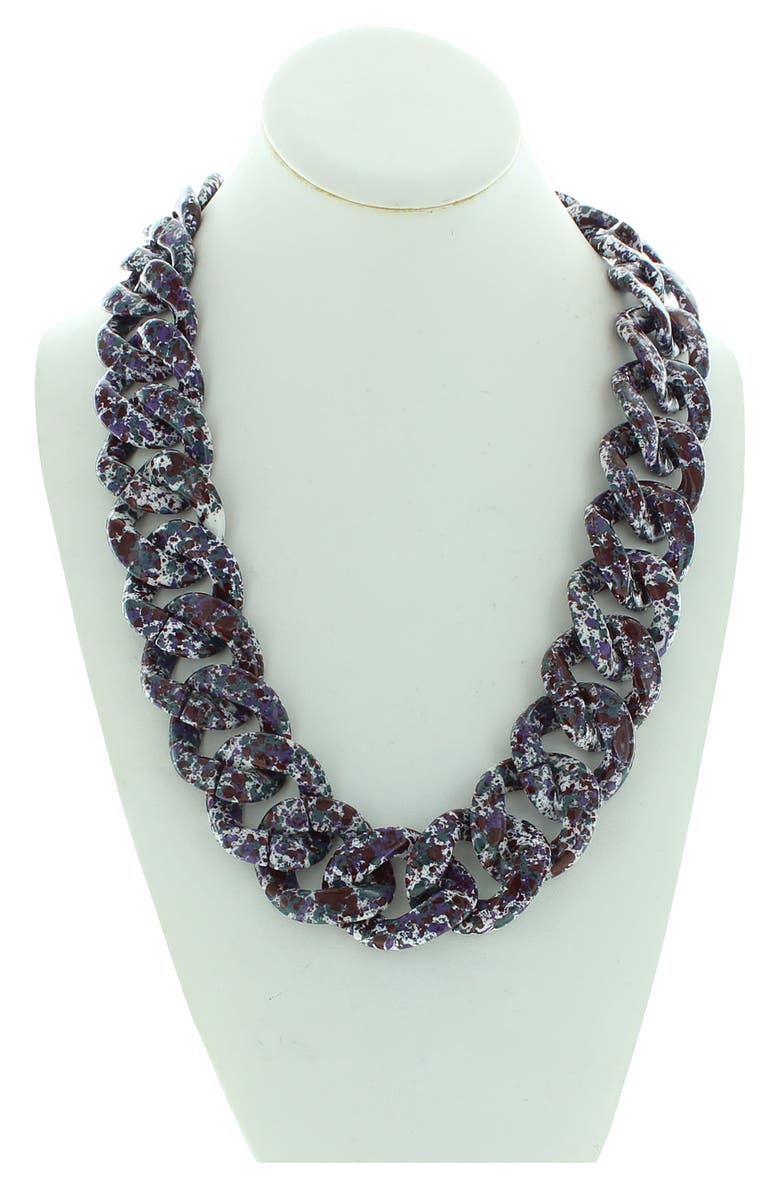OLIVIA WELLES Amelia Speckled Link Necklace, Alternate, color, Wine Multi