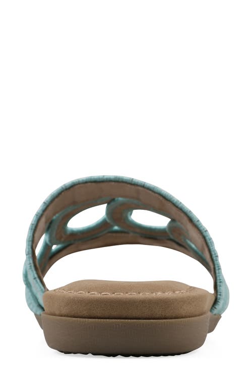 Cliffs By White Mountain Fraly Raffia Slide Sandal In Light Blue
