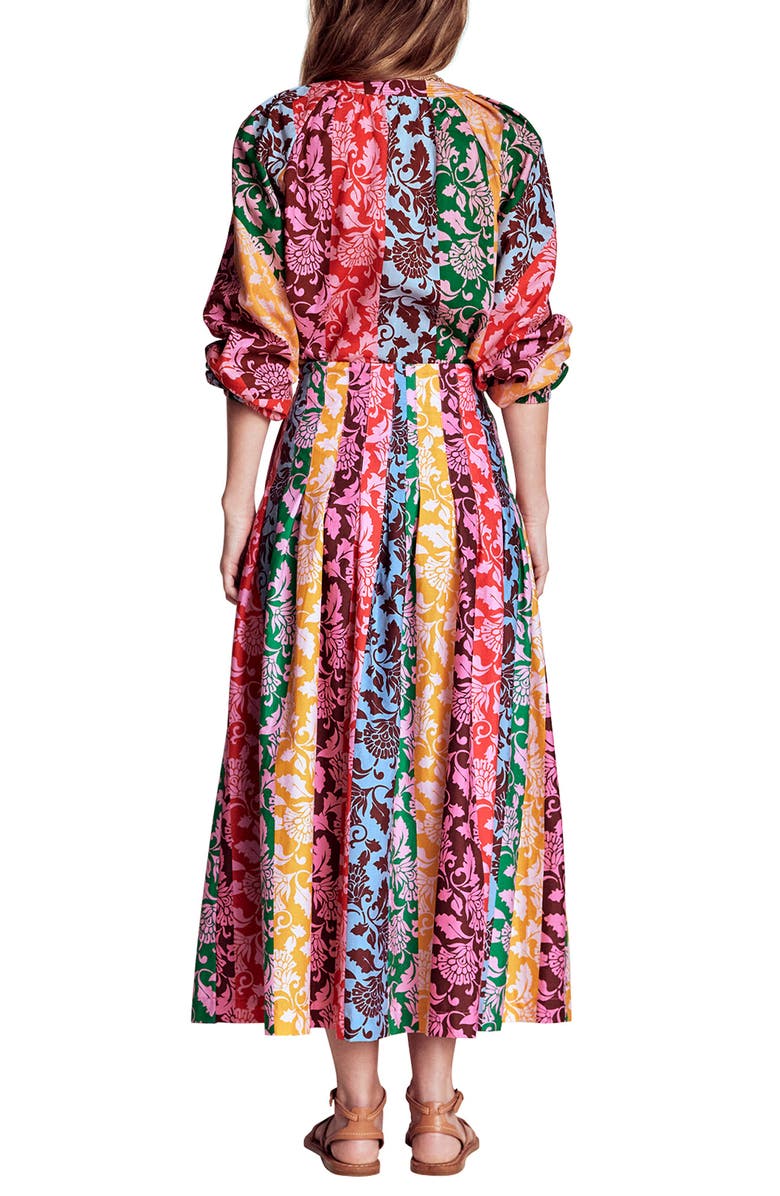 Boden Valentina Cotton Poplin Midi Skirt, Alternate, color, Multi, Ornate Vine Hotch