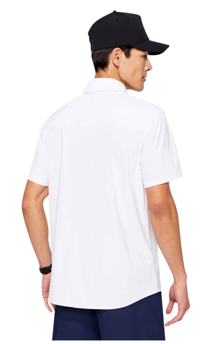 Fabletics The Don Short Sleeve Button Up, Alternate, color, Classic White