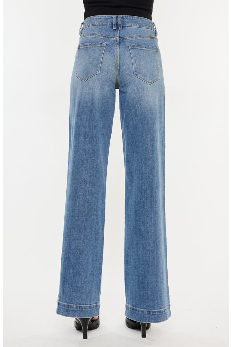 Bertha High Rise Trouser Wide Leg Jeans, Alternate, color, Medium Wash