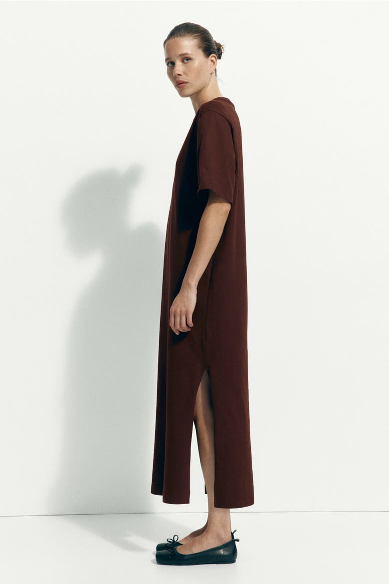 Long T-shirt Dress, Alternate, color, Brown