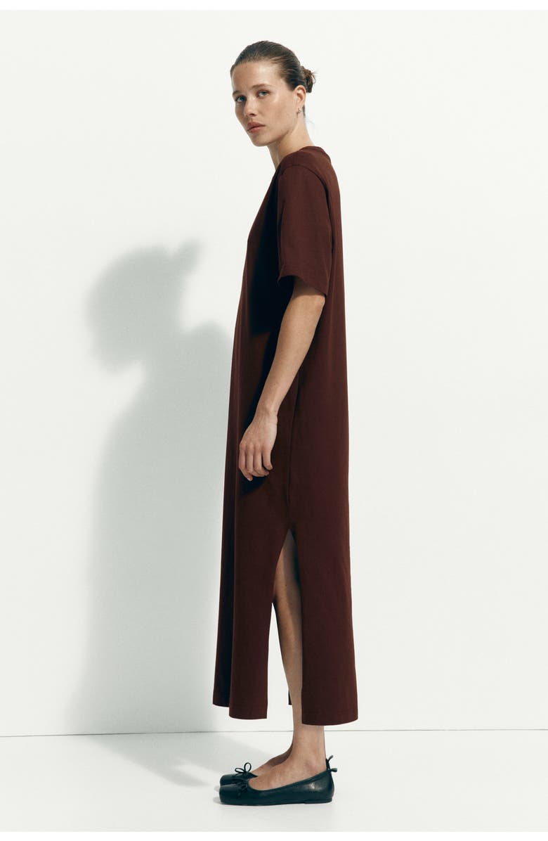 H&M Long T-shirt Dress, Alternate, color, Brown