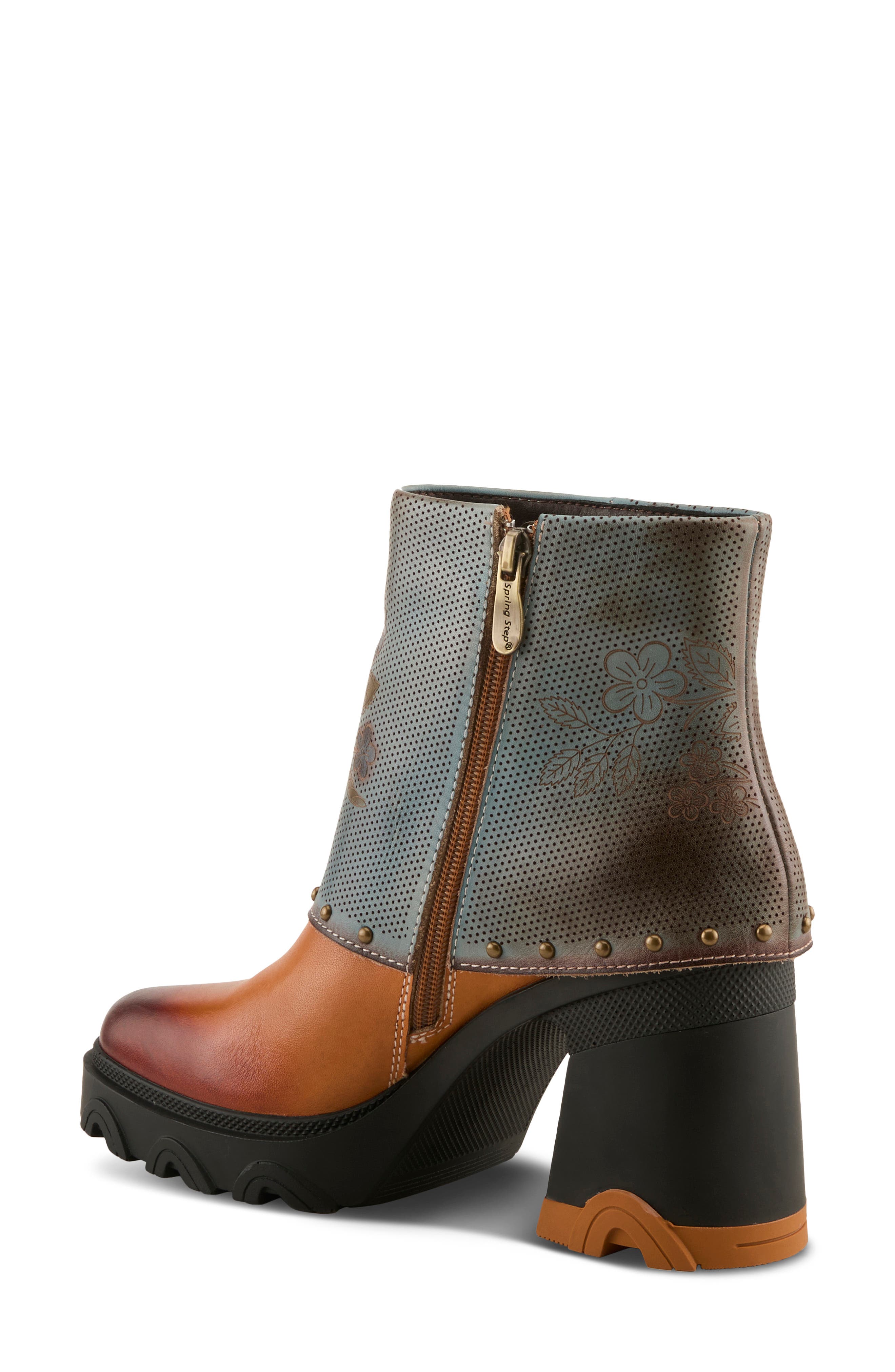 L'Artiste by Spring Step Carizma Foldover Shaft Platform Bootie, Alternate, color, Camel Multi