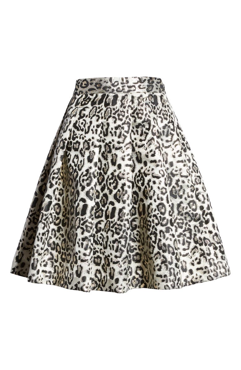 Rachel Parcell Metallic Leopard Jacquard Full Skirt, Alternate, color, 