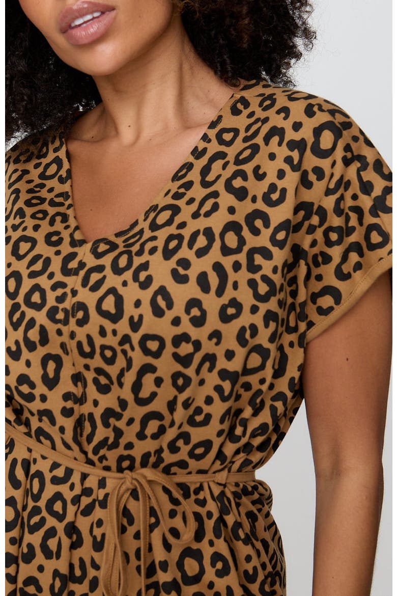 Rita Tie Waist Organic Cotton Jumpsuit, Alternate, color, Brown