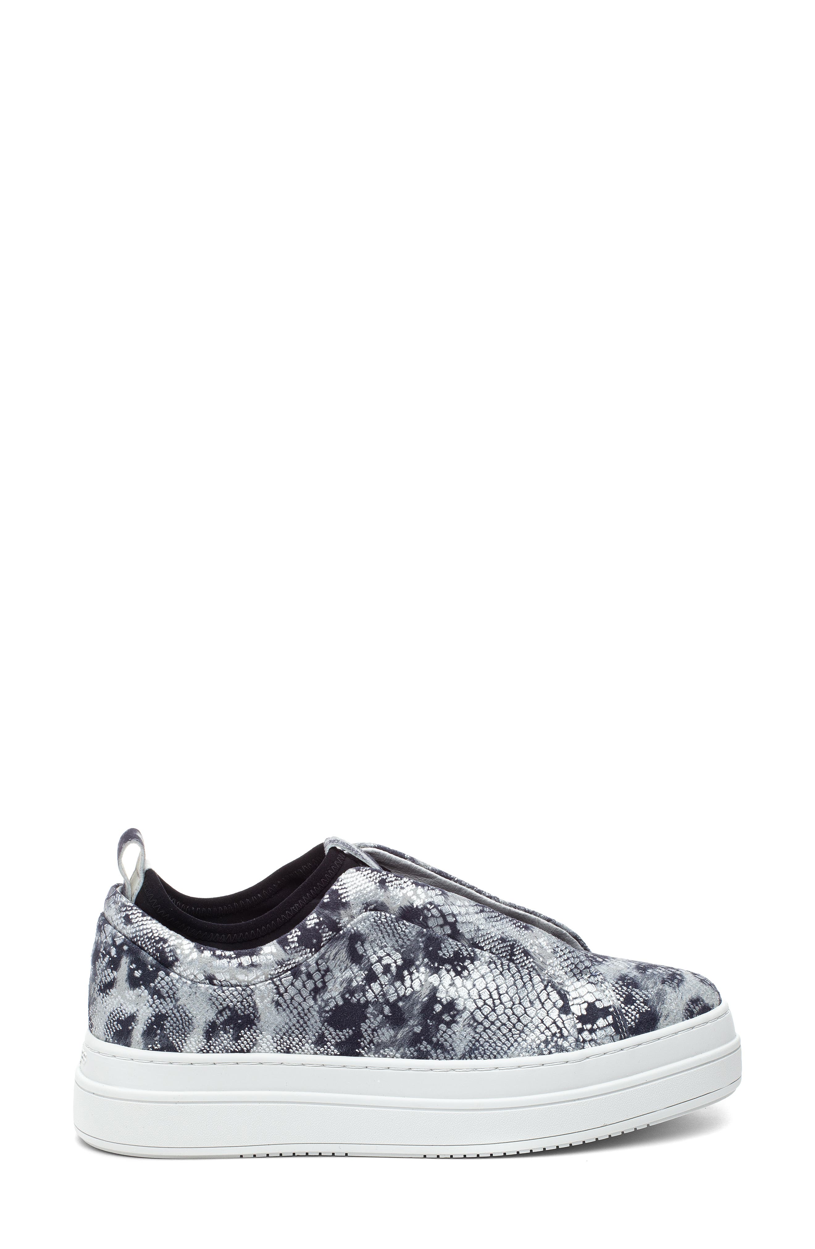 Nyle Platform Sneaker, Alternate, color, SILVER/ BLACK LEATHER