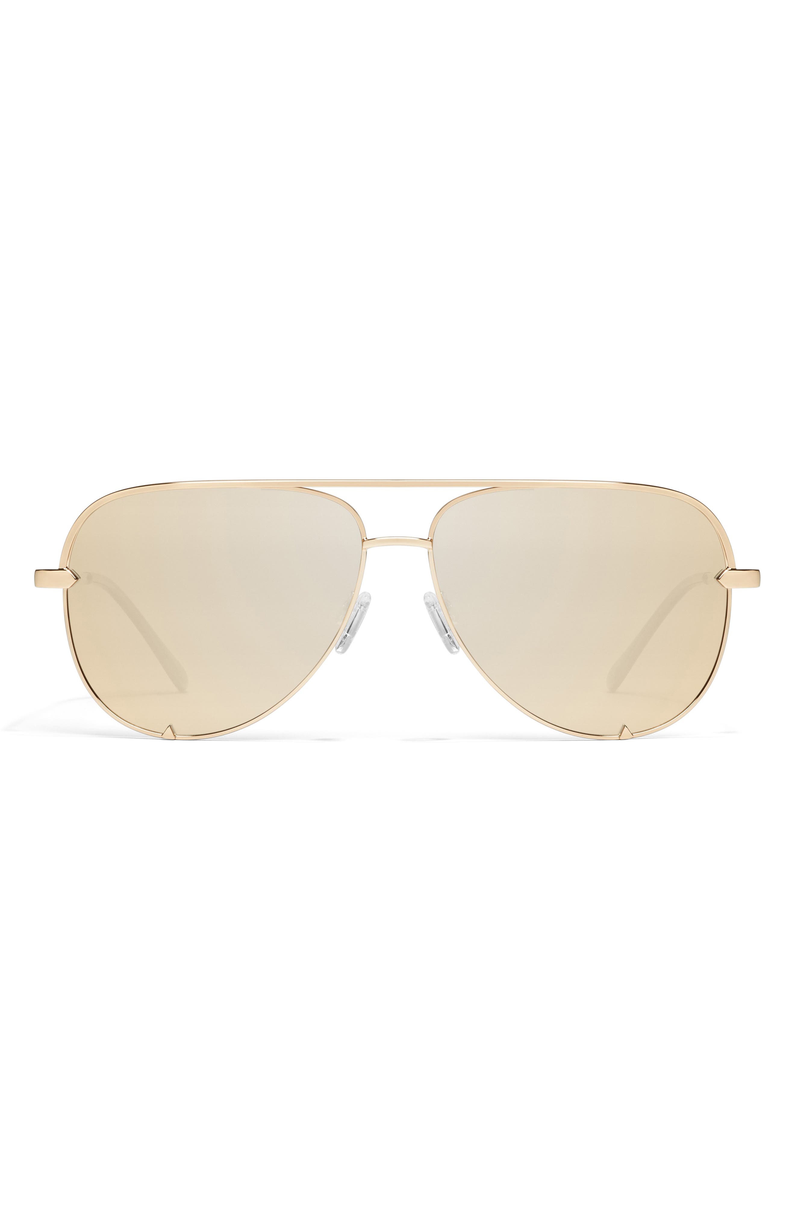 Quay High Key Mini 60mm Aviator Sunglasses In Gold / Gold Polarized Lens