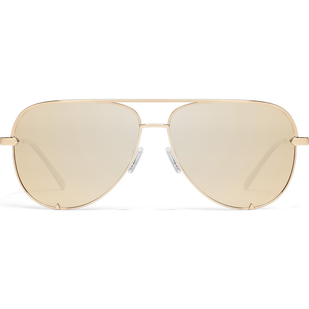 Quay High Key Mini 60mm Aviator Sunglasses In Gold / Gold Polarized Lens