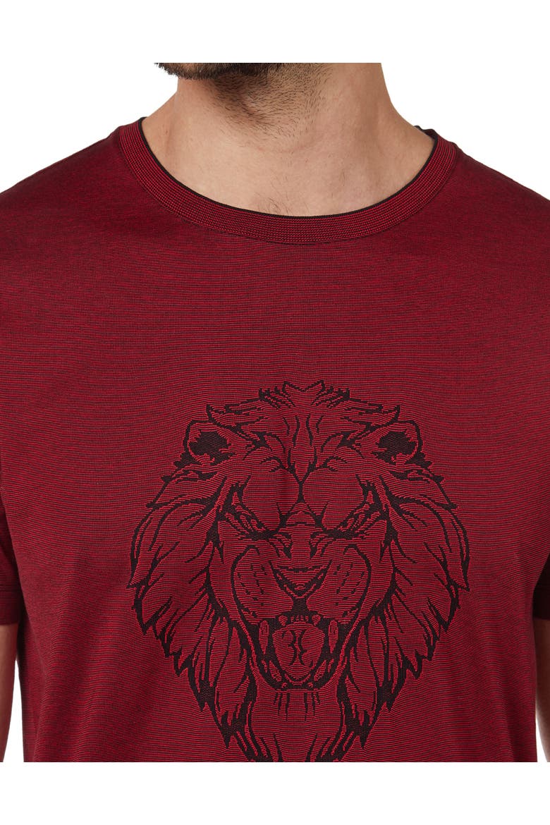 T-Shirt Round Neck Lion Men, Alternate, color, red