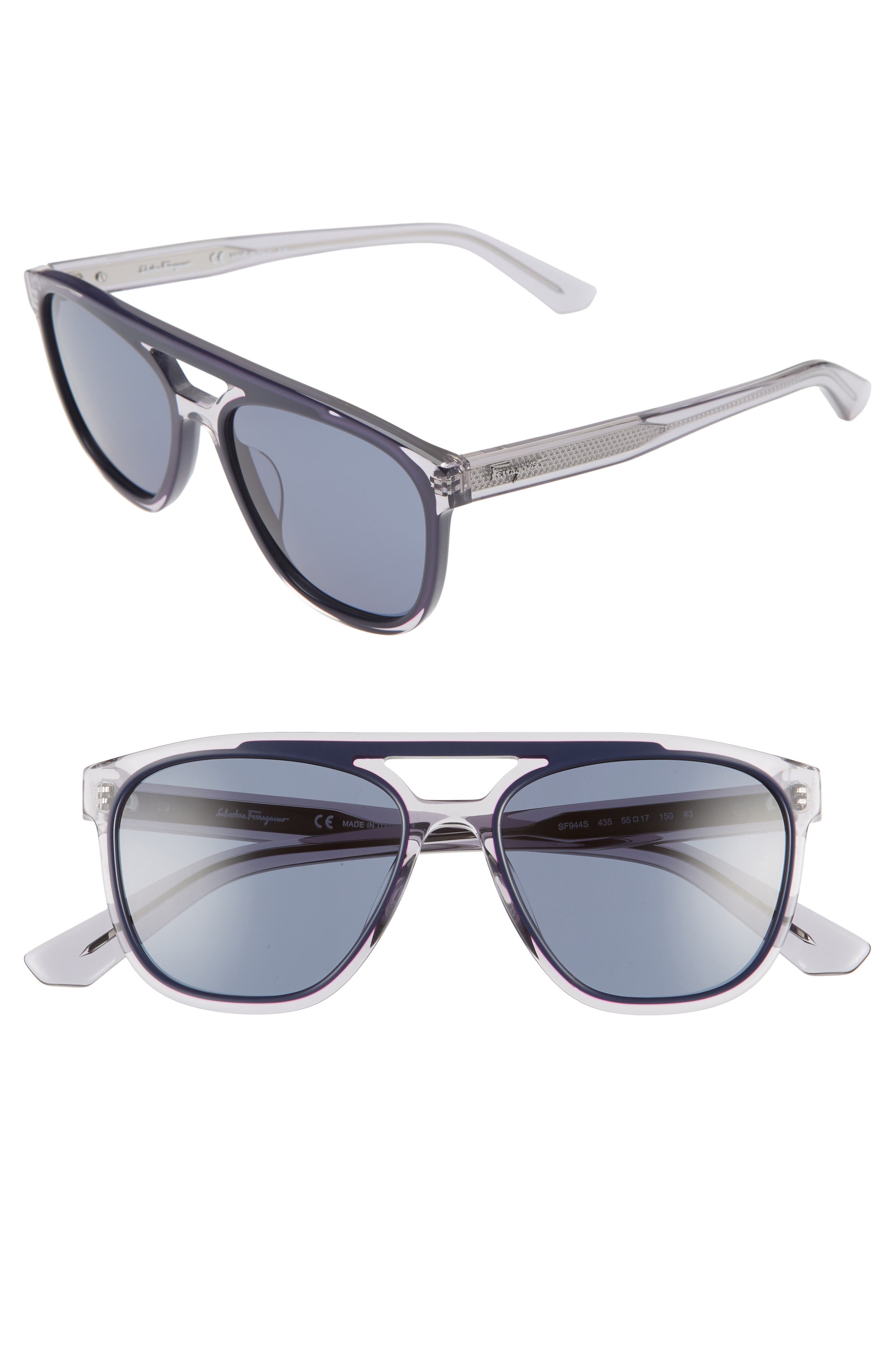 FERRAGAMO Salvatore Ferragamo 55mm Navigator Sunglasses