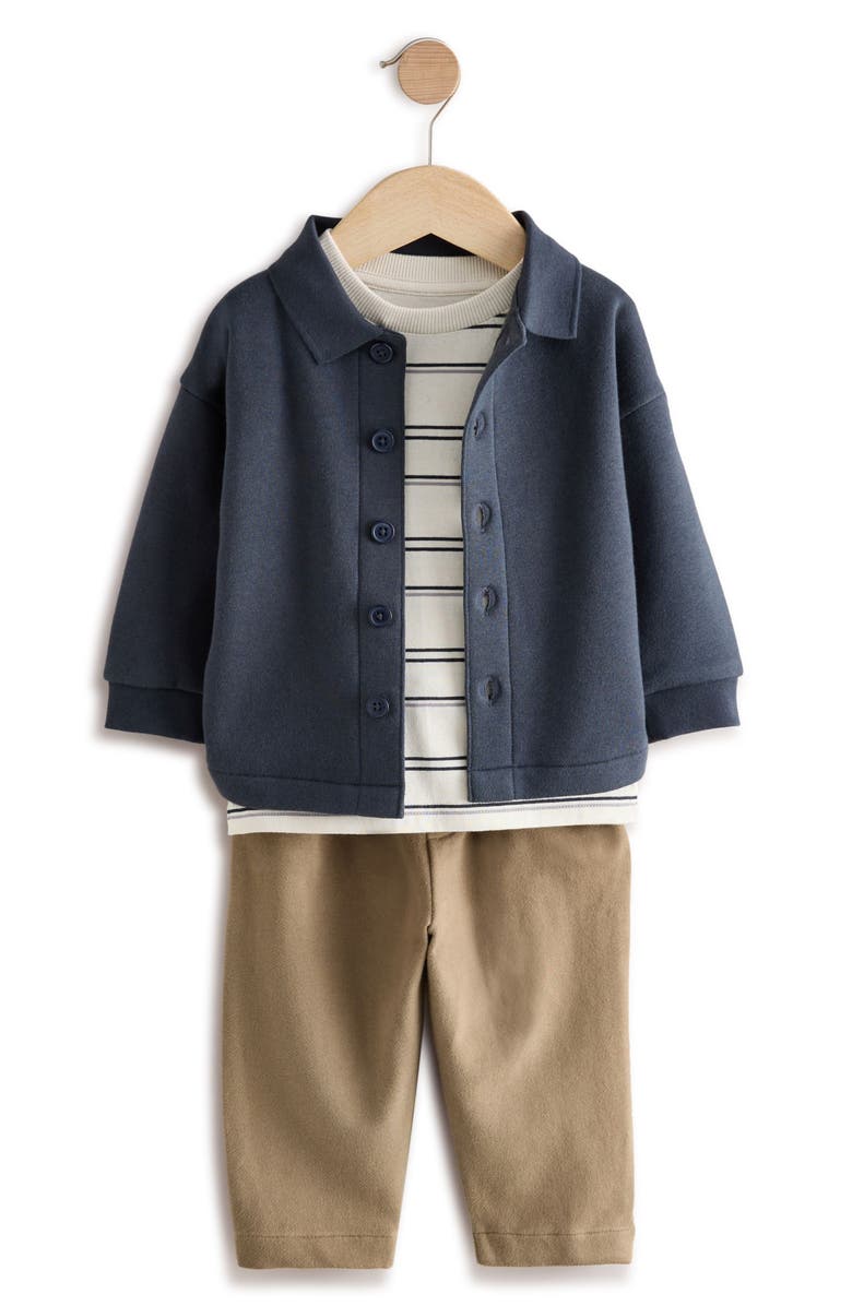 NEXT Kids' Long Sleeve T-Shirt, Shirt Jacket & Pants Set, Main, color, Blue