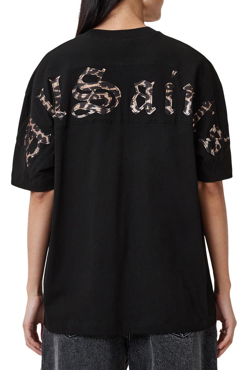 AllSaints Fuse Etta Oversize Appliqué Cotton Graphic T-Shirt, Alternate, color, 