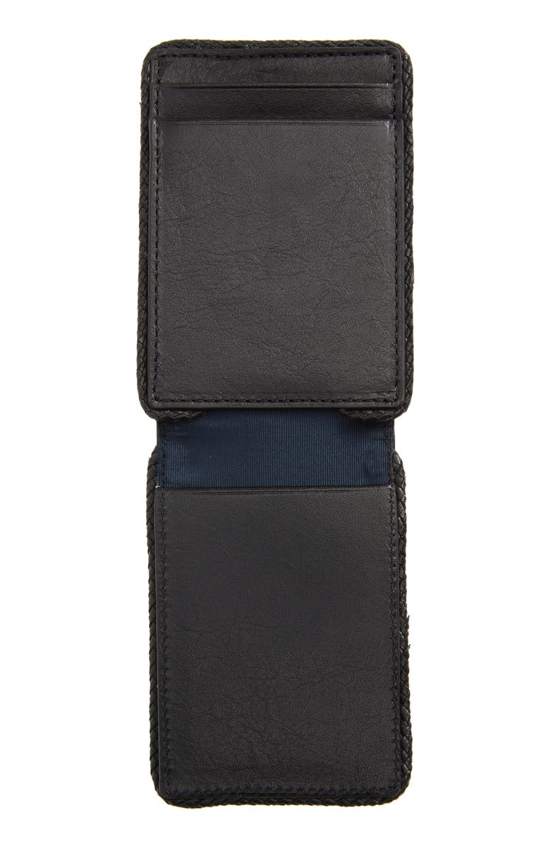 Tommy Bahama Braided Edge Leather Bifold Wallet, Alternate, color, Black