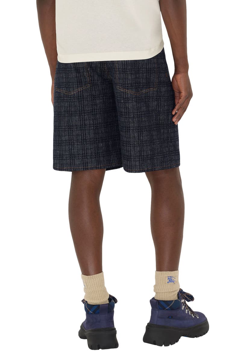 Burberry Check Jacquard Denim Shorts, Alternate, color, Indigo Ip Check