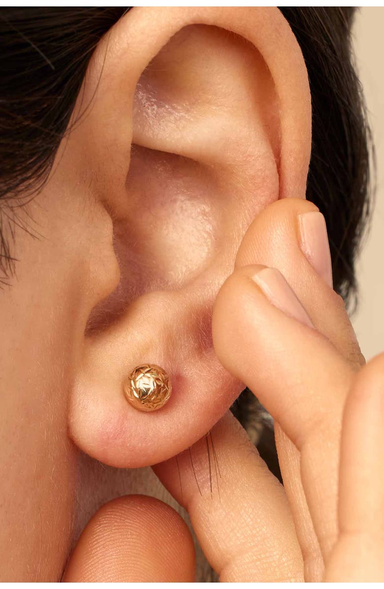 Oradina 14K Gold Celebration Ball Studs Earrings, Alternate, color, Yellow Gold